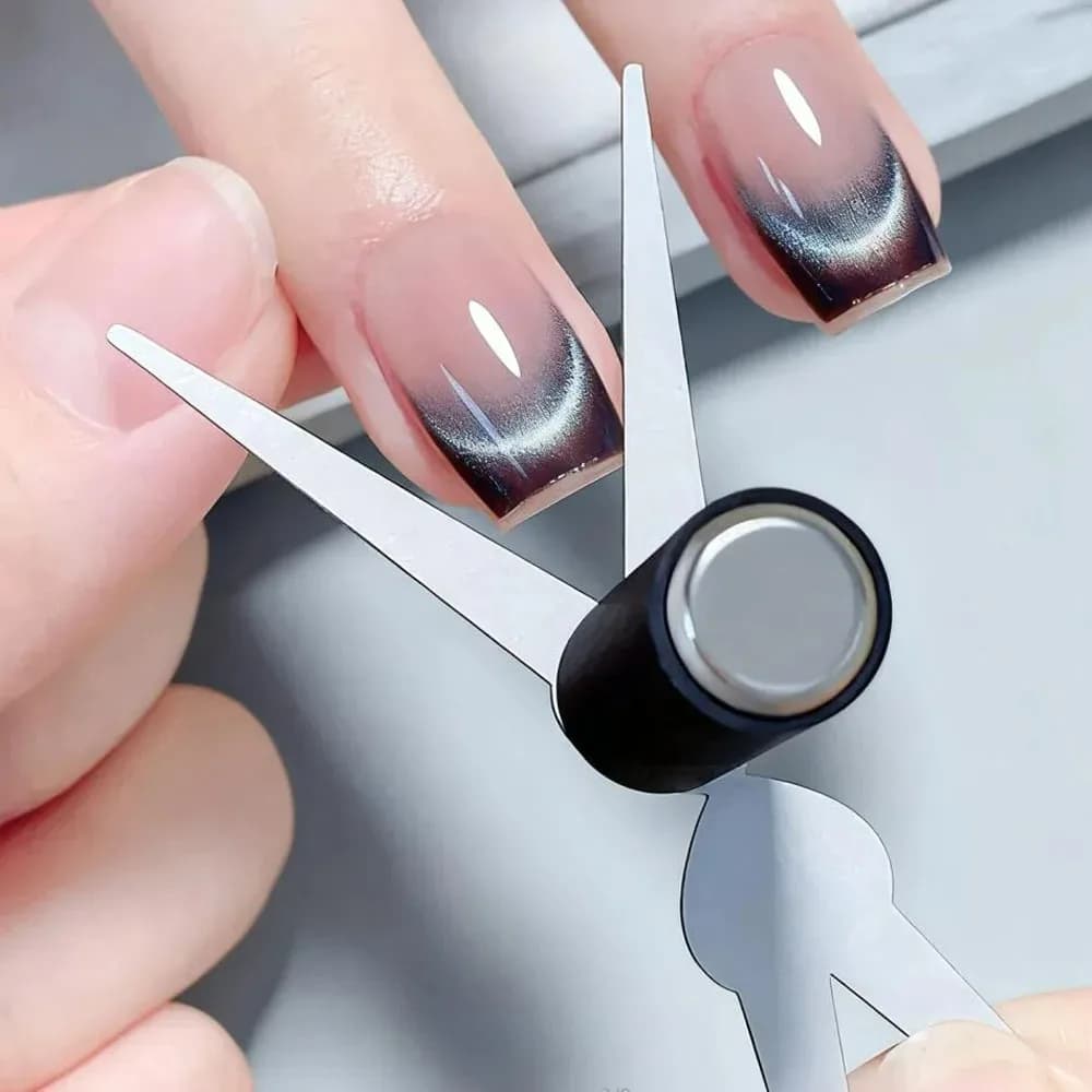 Set di magneti a doppia testa per nail art francese, 1/2 pezzi, potente barra magnetica effetto occhio di gatto, strumento magnetico per manicure con effetto gel a V per smalto.