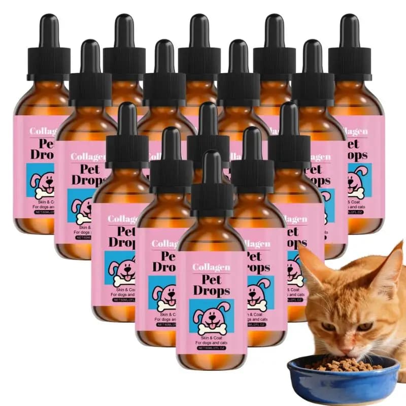 60 ml pet collagen liquid drops for dogs and cats, nutrient collagen supplement for a healthy and shiny fur, reduces hair loss, dog accessories
