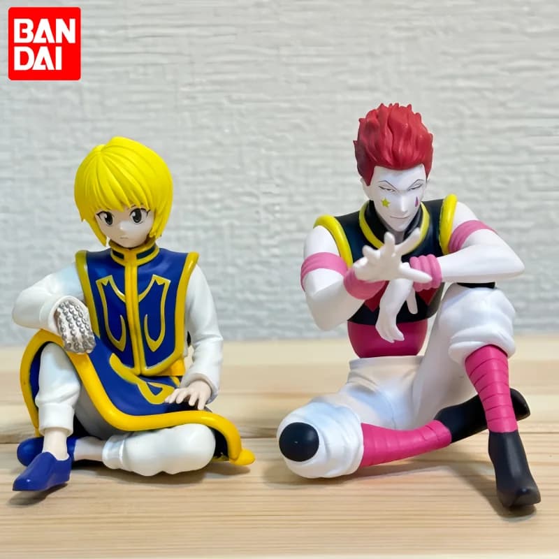 Bandai HUNTER X HUNTER Statuette Anime Sedute Kurapika Hisoka, Statua da Collezione, Decorazione da Scrivania per Appassionati di Anime