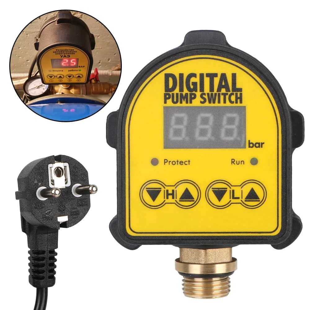 0-10 Bar 1/2 ''interfaccia 220V Pompa di Aria Automatica Digitale Per Pompa Acqua On/Off Regolatore di Pressione Interruttore Acqua Compressore Olio