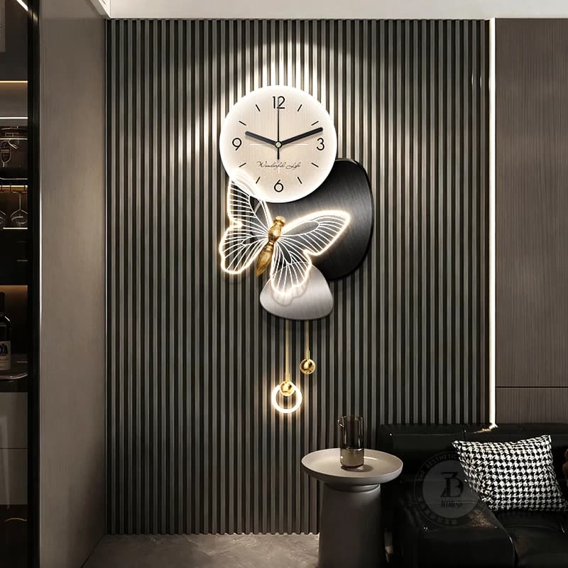 Great Wall Clocks in Metal with LED, Fashion Design Aesthetic Watches, Cute Wall Digital Clock, Home Furniture Ornaments