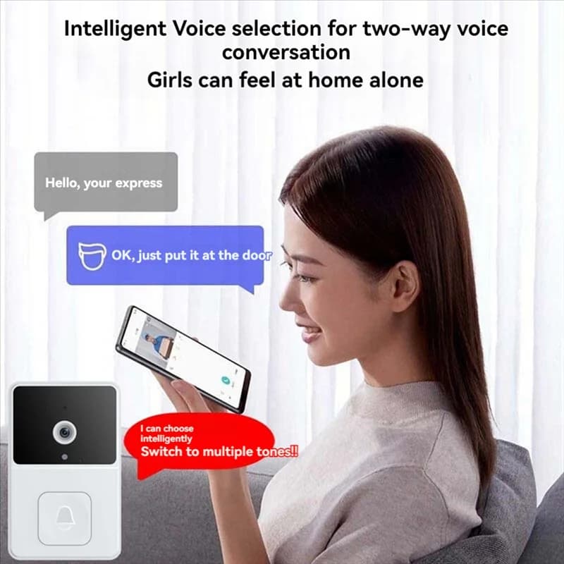 Le migliori offerte Kit campanello intelligente wireless video Videocitofono WiFi Campanello Telecamera Visione notturna Audio bidirezionale Archiviazione cloud Campanello di sicurezza