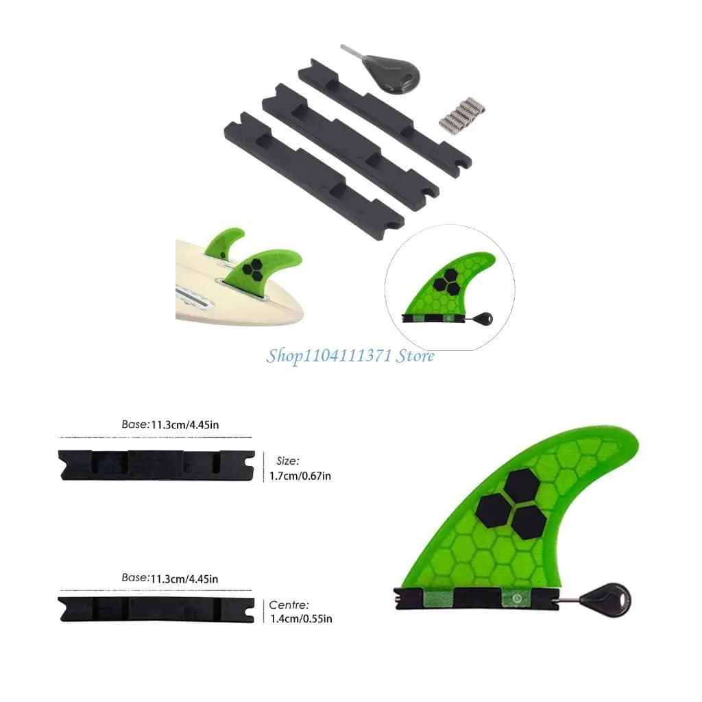 Set di adattatori di conversione per scatole di pinne per longboard Convertitore con strumento di installazione per pinne per tavole da surf compatte da viaggio