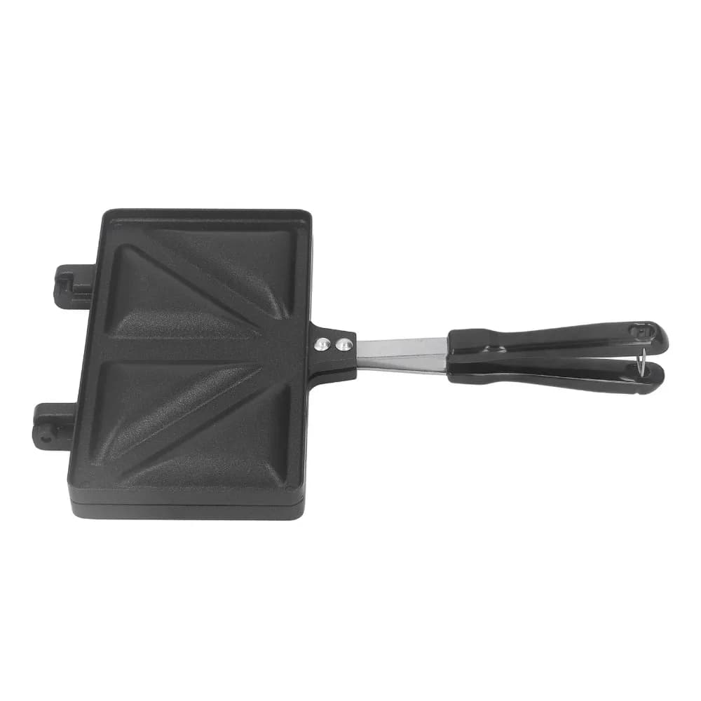Aluminum Hot Sandwich Maker Flip Grill Pan Portable Sandwich Pan Even Heating Double Sided Hot Dog Toaster