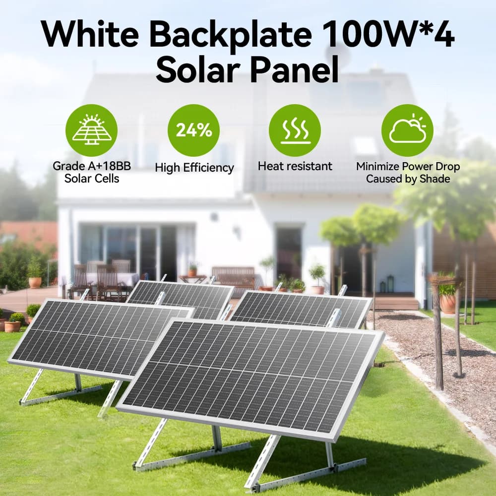 Rvpozwer 400W/200W/100W 12.8V 18BB N-Type Monocrystalline Solar Panel High Efficiency Cells Waterproof for Garden Roof Off-Grid
