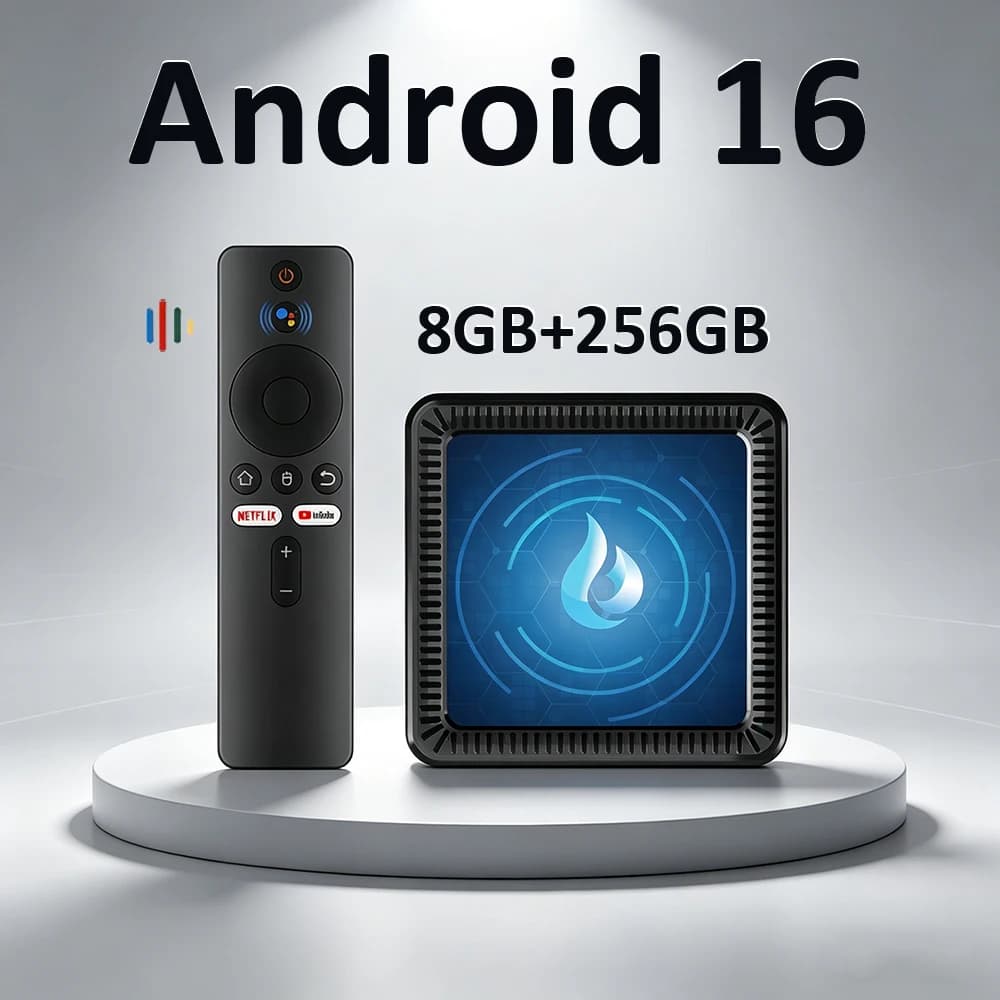 Box TV Android 16 Q17 H313 con 8GB RAM e 256GB ROM, Dual WiFi, BT5.4, Cortex A53, Video 8K HD, Assistente Vocale Google, Lettore Multimediale Ultra Veloce