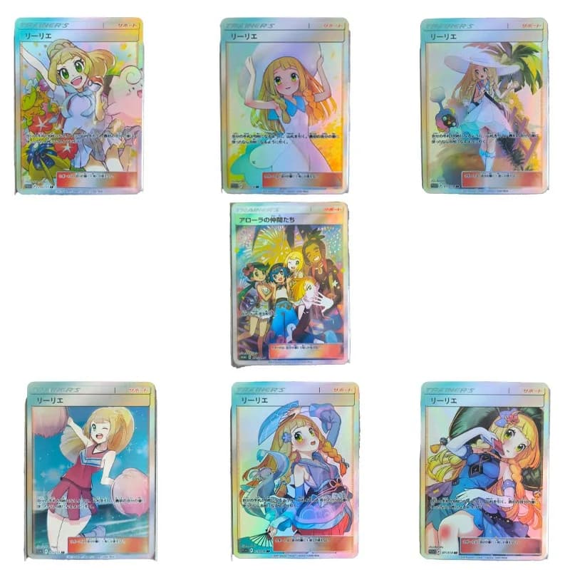 1 pz/set fai da te Pokemon Ptcg Lillie Self Control Raccogliere firma Trading Flash Card Anime Cartoon Gift