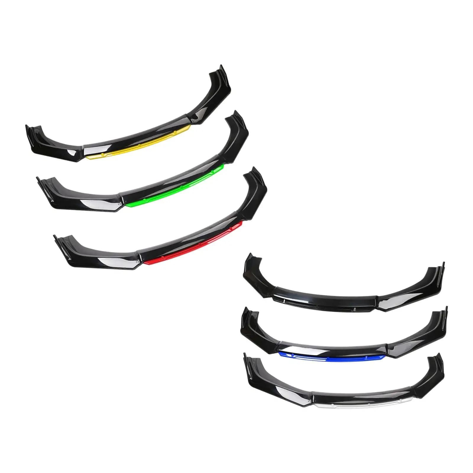 3Pcs Car Front Lip Body Kit, Protector Cover Accessory Premium Replacement Professional Splitter Spoiler Spare Parts
