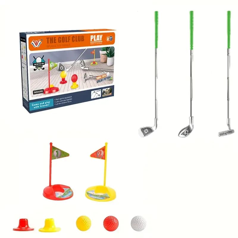 1set children's golf club set outdoor sports toys sports games competitive indoor interactive retractable golf club set toys