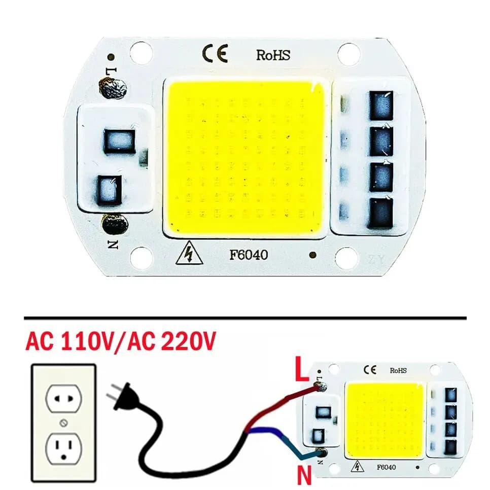 F6040 20W/30W/50W AC 220V COB Module LED Chip Diode Lamp Bulb Lamp for External Fire Garden spotlight Integrated Light Beads