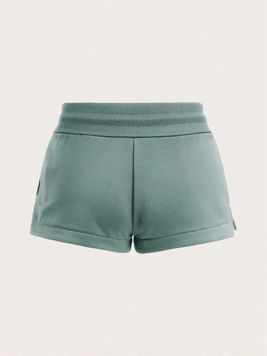 Comfortable Low-Waist Sports Shorts With Slit Casual Lounge Shorts For Spring Summer
