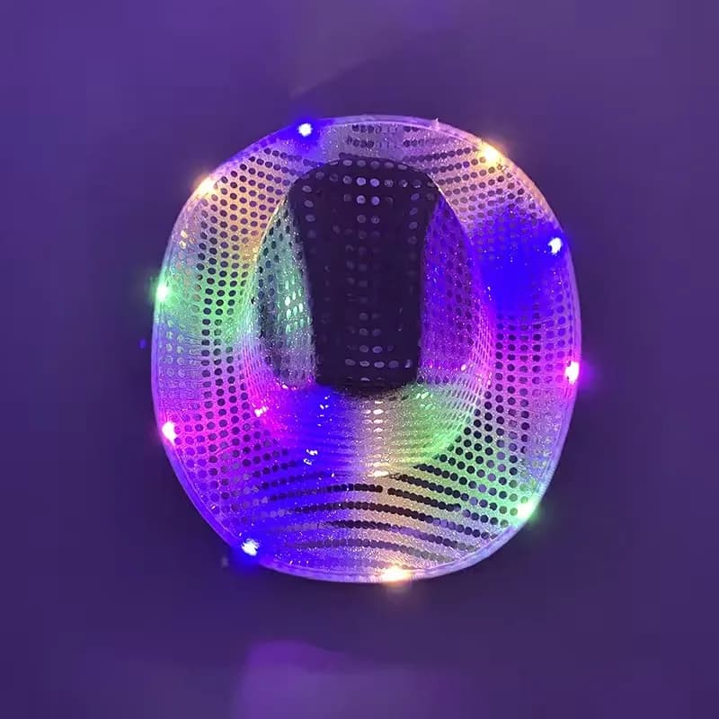 Blinky LED Light Cowboy Cowgirl Hat Flashing Cap Glowing Hat Carnival Men Women Bachelorette Party Wedding Bridal Supplies