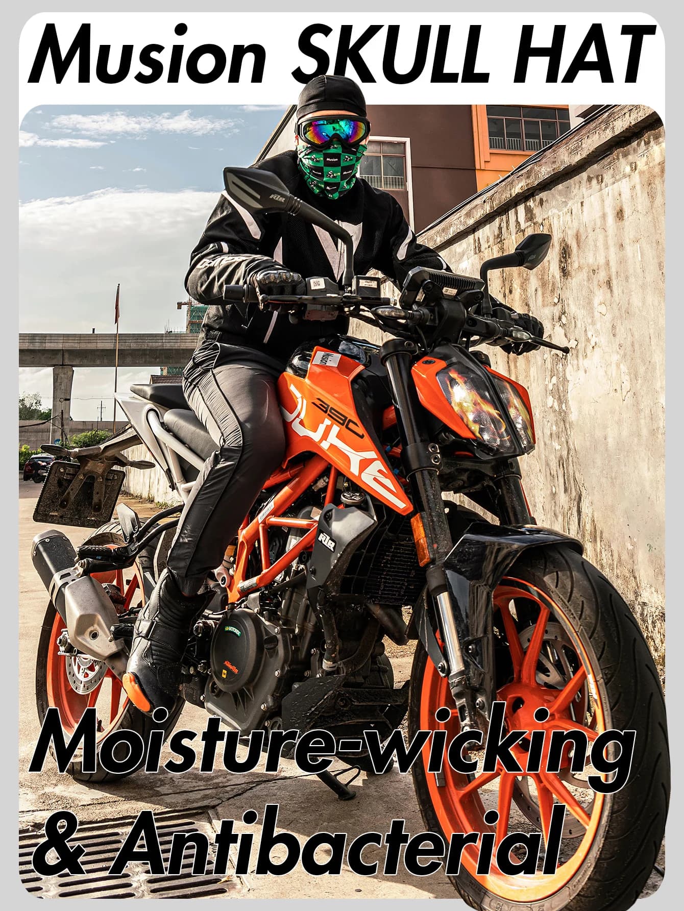 Sottocasco Estivo Rinfrescante Anti-UV Anti-Sudore Traspirante per Ciclismo Corsa Moto e Equitazione