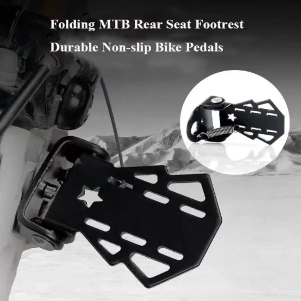 1 paio di nuovi pedali per bici pieghevoli durevoli antiscivolo 10 stili pedali per bici MTB sedile posteriore poggiapiedi accessori per bici