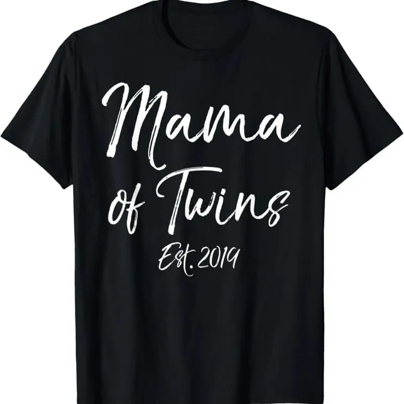 Maglietta per la festa della mamma per gemelli Mamma carina Mama of Est 2019