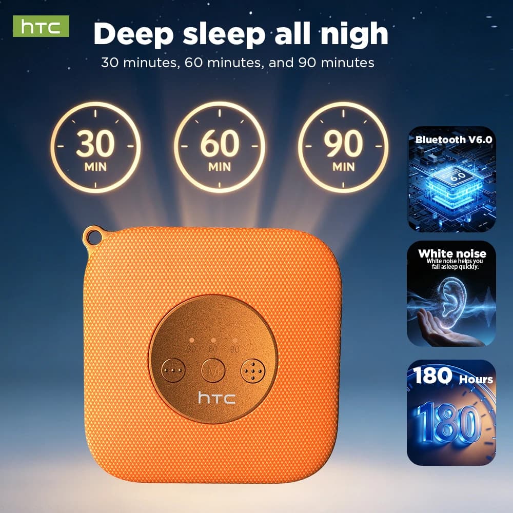 HTC Sleep Aid Bluetooth Speaker WS02 White Noise Wireless Sleep Pillow Headset Portable Relieve Insomnia Deep Sleep
