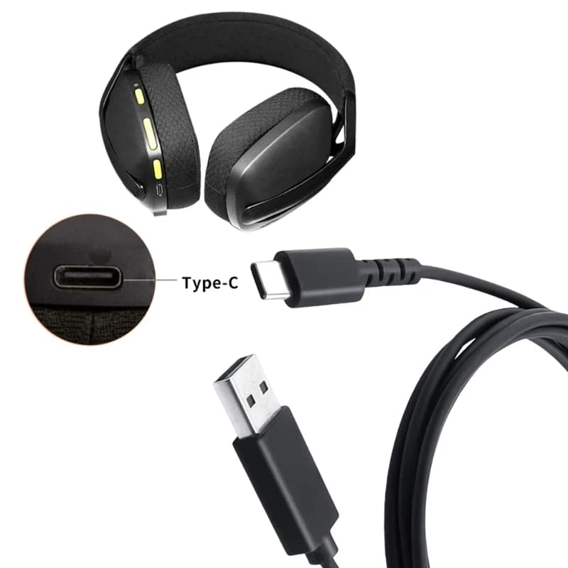 Cavo ricarica da USB a USB C resistente all'usura per cuffie G733Lightspeed/GPROX Mouse da gioco Trasferimento dati