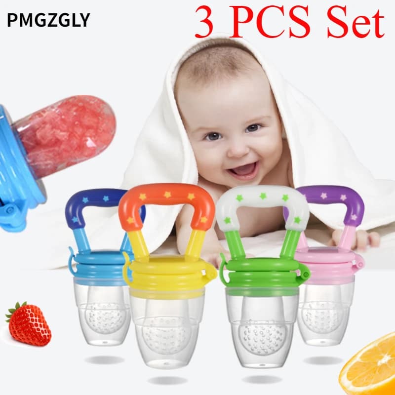 3 pezzi per massaggiagengive per frutta e verdura per bambini, integratore alimentare, morso in silicone, stoviglie per l'alimentazione del bambino, regalo di Natale