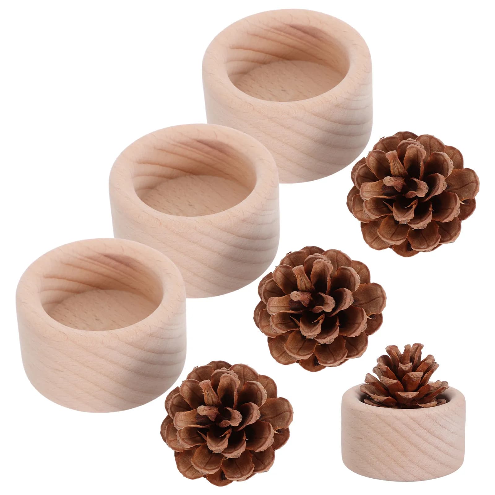 4Pcs Small Essential Oil Wood Diffuser Portable Home Fragrance Diffuser with Wood Grain Texture for Relaxation Space Saving