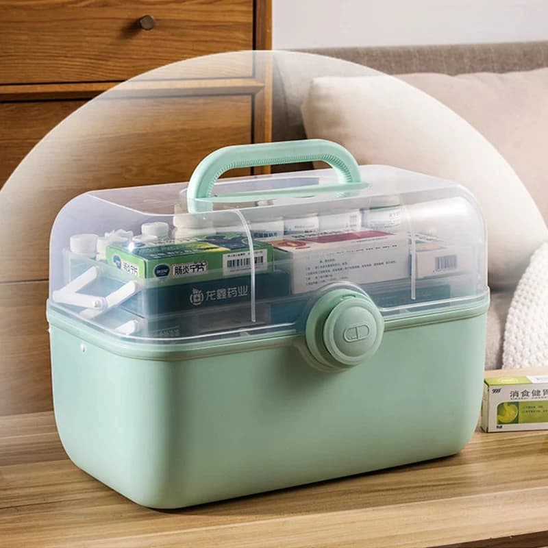 Large-capacity Drug Storage Box Multi-layer Family Storage Box Portable Dustproof Drug Storage Tools Family Trip First Aid Kit