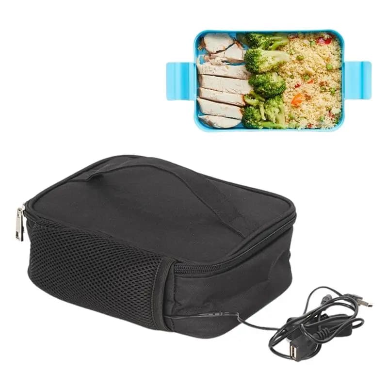 Borsa per il pranzo con riscaldamento elettrico USB borsa termica per pacchetto di riscaldamento per scaldavivande elettrico da campeggio da viaggio per auto impermeabile