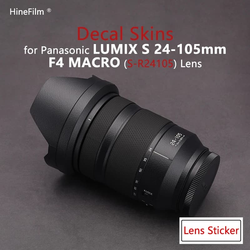 Lumix 24-105 F4 Lens Premium Decal Skin for Panasonic LUMIX S 24-105mm F/4 Macro OIS Protector Anti Scratch Court Wraps