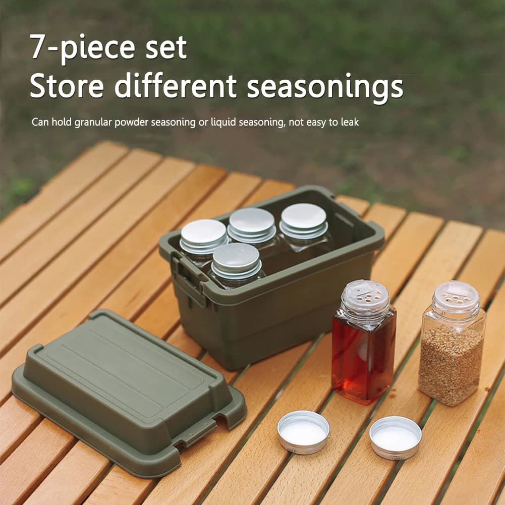 BBQ Jar sacchetto di immagazzinaggio delle spezie scatola di immagazzinaggio all'aperto campeggio utensili per Barbecue portatile Picnic BBQ condimento Dispenser bottiglia