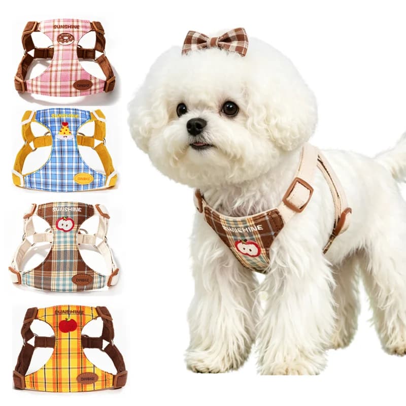 No Pull Dog Harness and Leash Set Striped Escape Proof Pet Chest Strap Adjustable Cat Puppy Vest Harnesses Outdoor Dog Supplies
