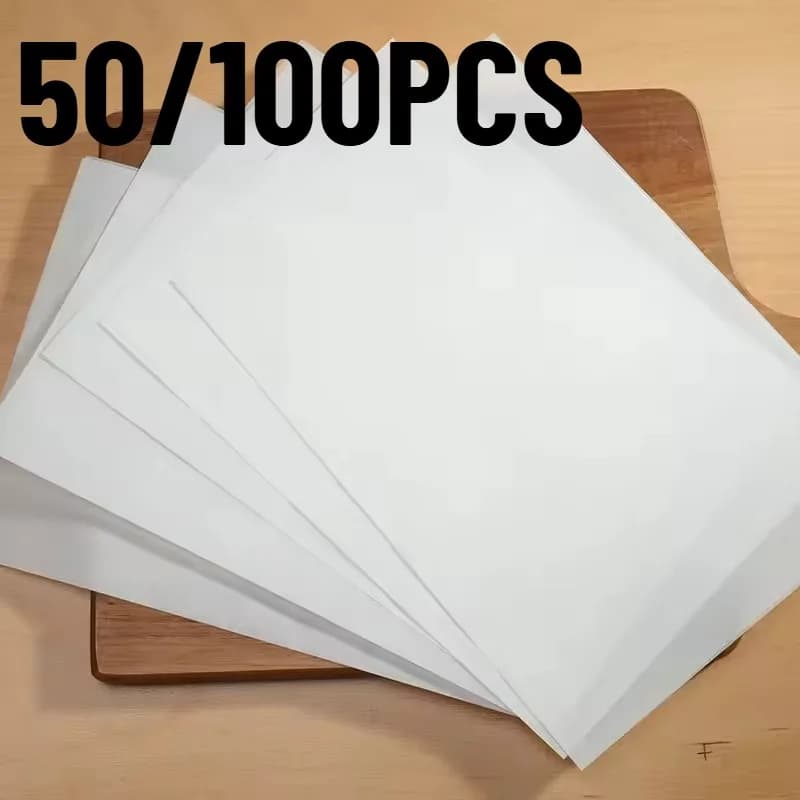 50/100PCS Non-stick pan Oil-proof white paper Air-driving oven Microwave tray Paper filling Bread Cooking BBQ Tools