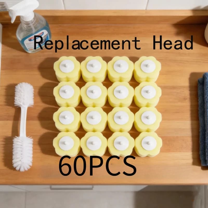 6/12/36/60pcs Toilet Cleaning Brush Replacement Head Sponges Clean Products Bathroom Toilet and No Dead Angle Brush Heads