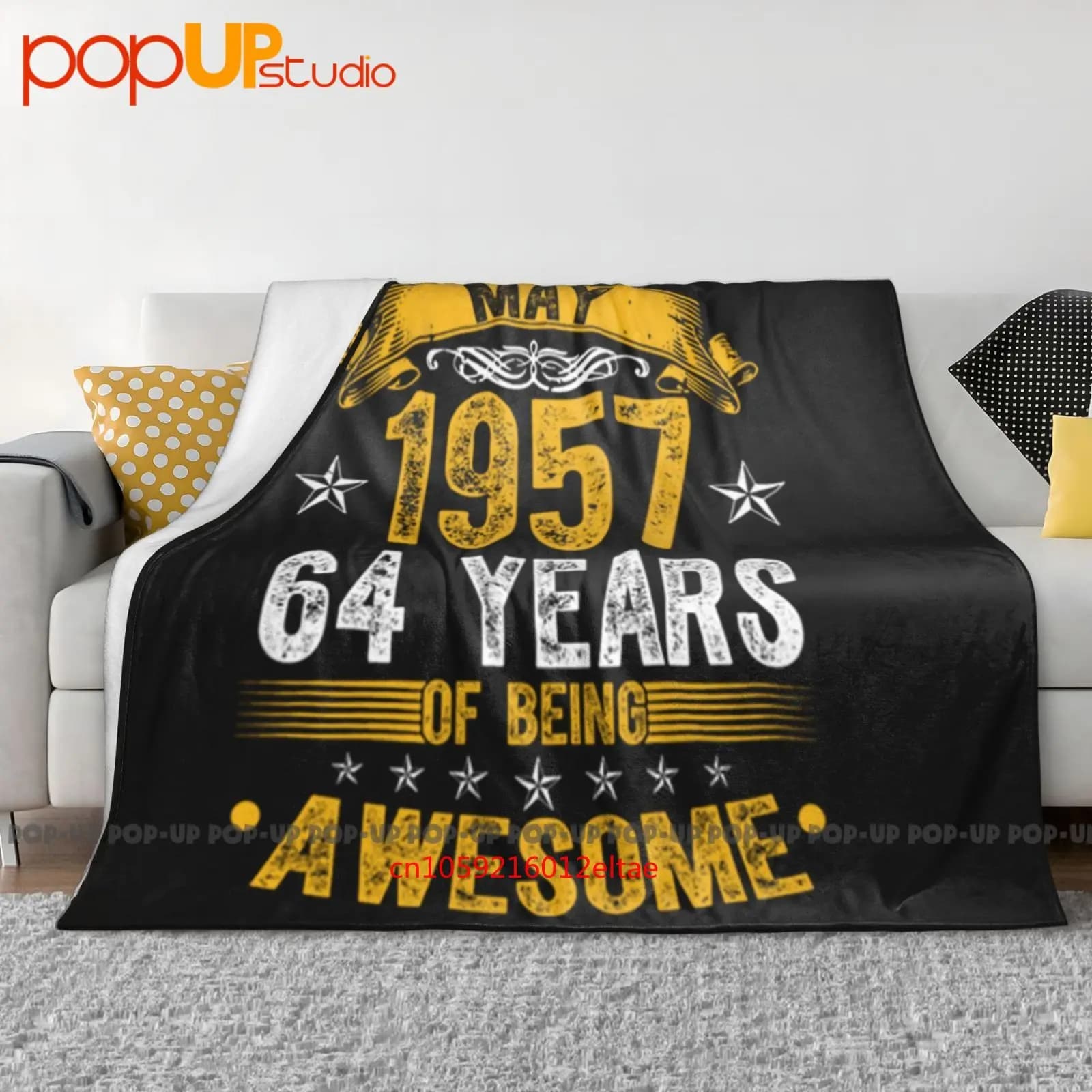 Decorazioni per il 64esimo compleanno maggio 1957 64 anni Coperta ultra morbida trapunta invernale Copridivano Copriletto