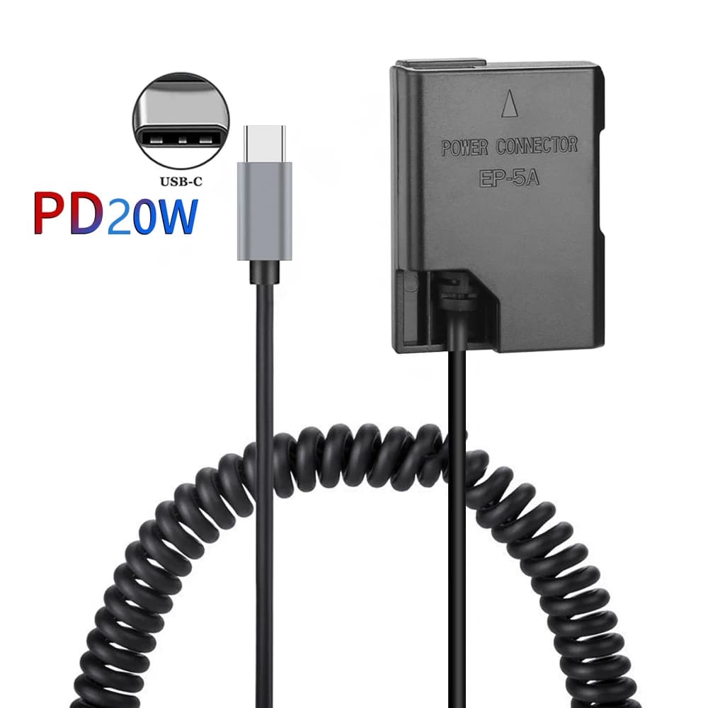 USB-C EN-EL14 EL14A EP-5A Dummy Batteria adattatore di alimentazione CC Per Nikon D3100 D3200 D3300 D3400 D3500 D5100 D5200 D5300 D5500