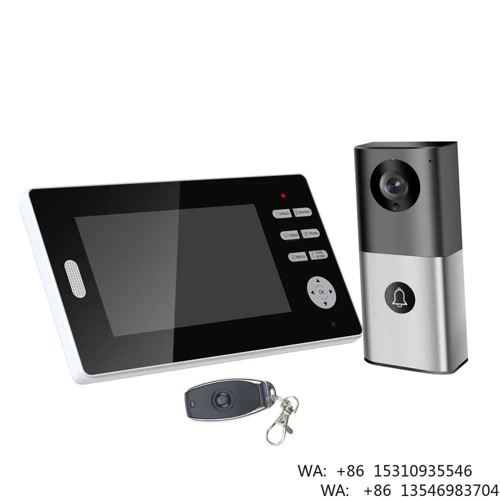 Campanello Video Wireless con Visione Notturna, Telecamera Wireless per Porta con LED, Immagine Live 720HD
