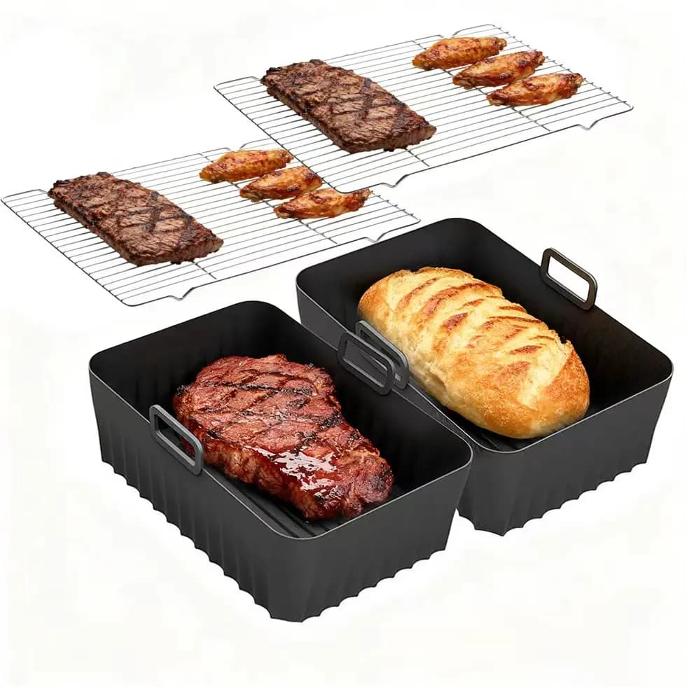 Stampo per friggitrice ad aria in silicone con accessori per griglia per cestello Ninja 2 AF400EU/AF300EU/AF451EU/Double Stack/SL400EU 9.5L