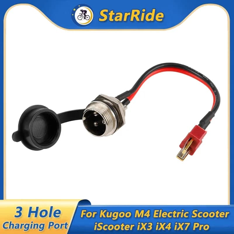 3 Hole Charging Port For Kugoo M4 iScooter iX3 iX4 iX7 Pro Electric Scooter Charging Cable with Port Power Charger Parts