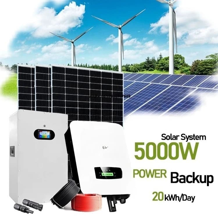 Sistema di energia solare off grid 5KW 10KW Sistema di energia solare ibrido Pannello solare domestico Kit completo con accessori
