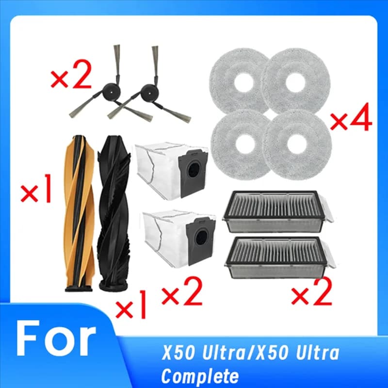 A24R Spazzola a rullo principale Parti complete per aspirapolvere per Dreame X50 Ultra Spazzola laterale Filtro HEPA Mop Sacchetto per la polvere Kit di parti per aspirapolvere
