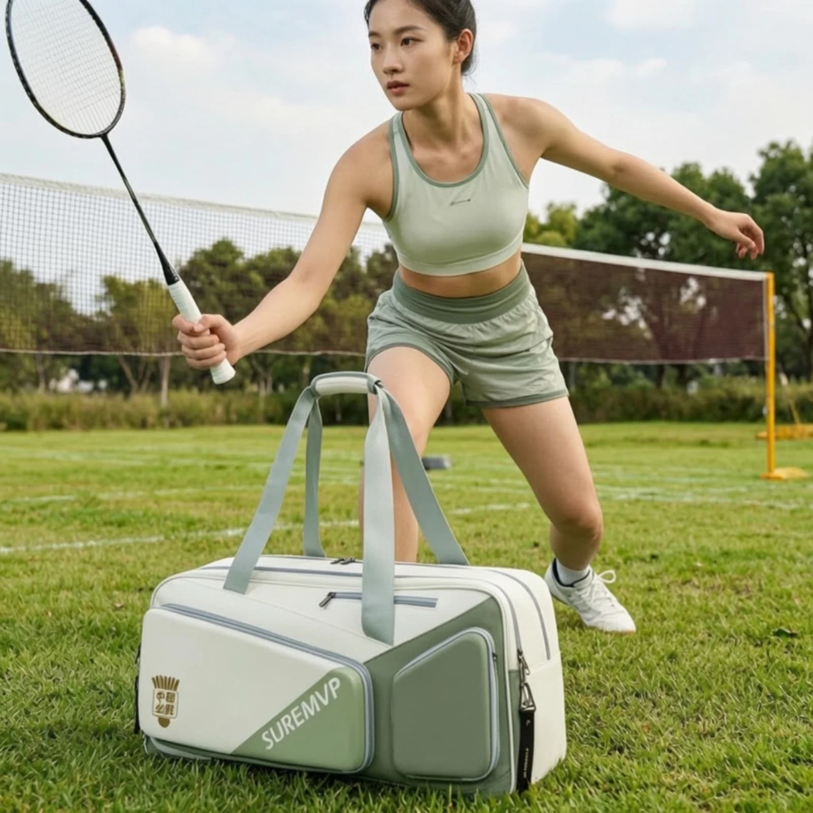 Racket Bag with Shoulder Strap Large Capacity Racket Bag Roomy Long-Lasting for Tennis Players, Tournaments, Training