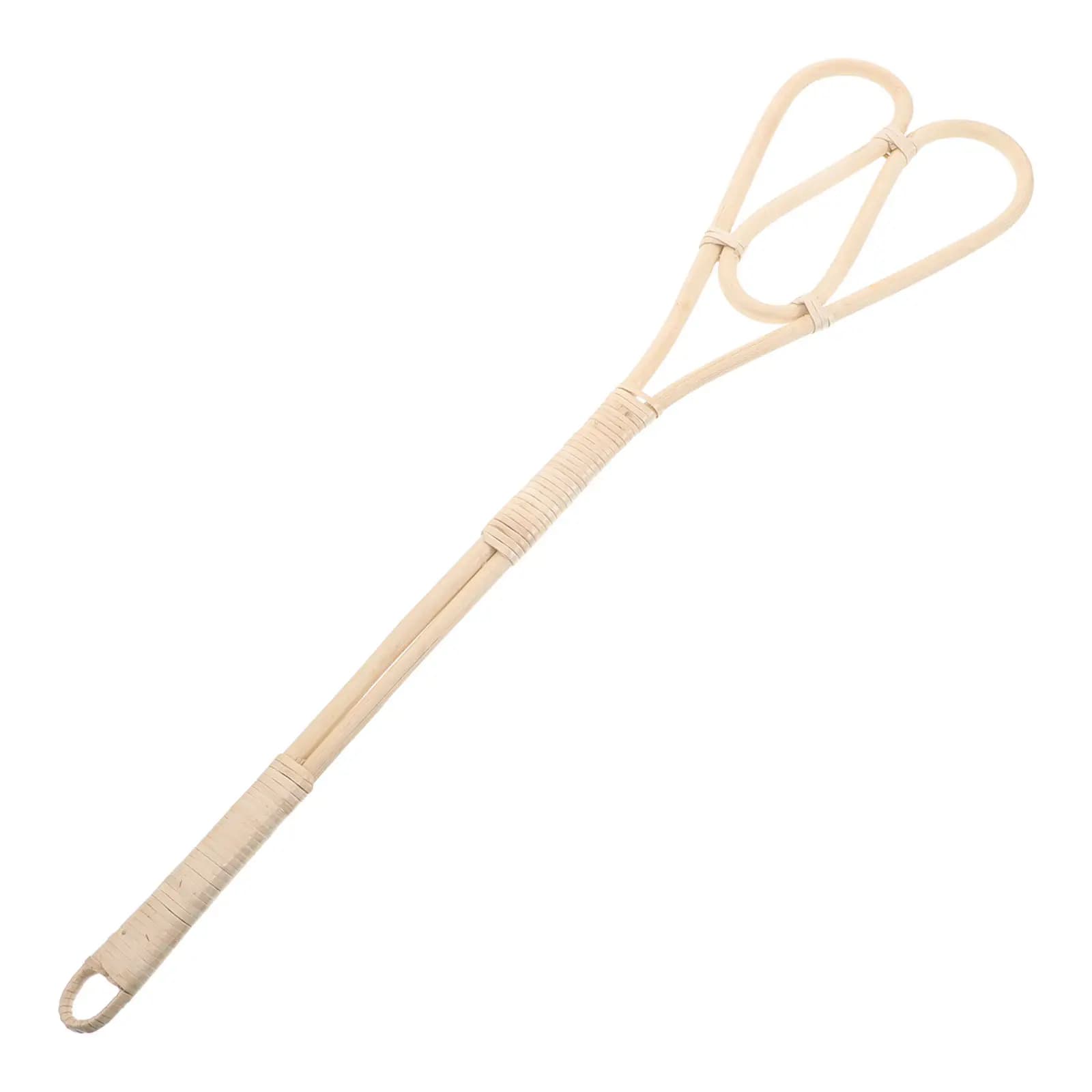 Spazzola per piumini e trapunte in rattan intrecciato a mano con manico lungo, strumento per soffiare giubbotti e trapunte in piuma