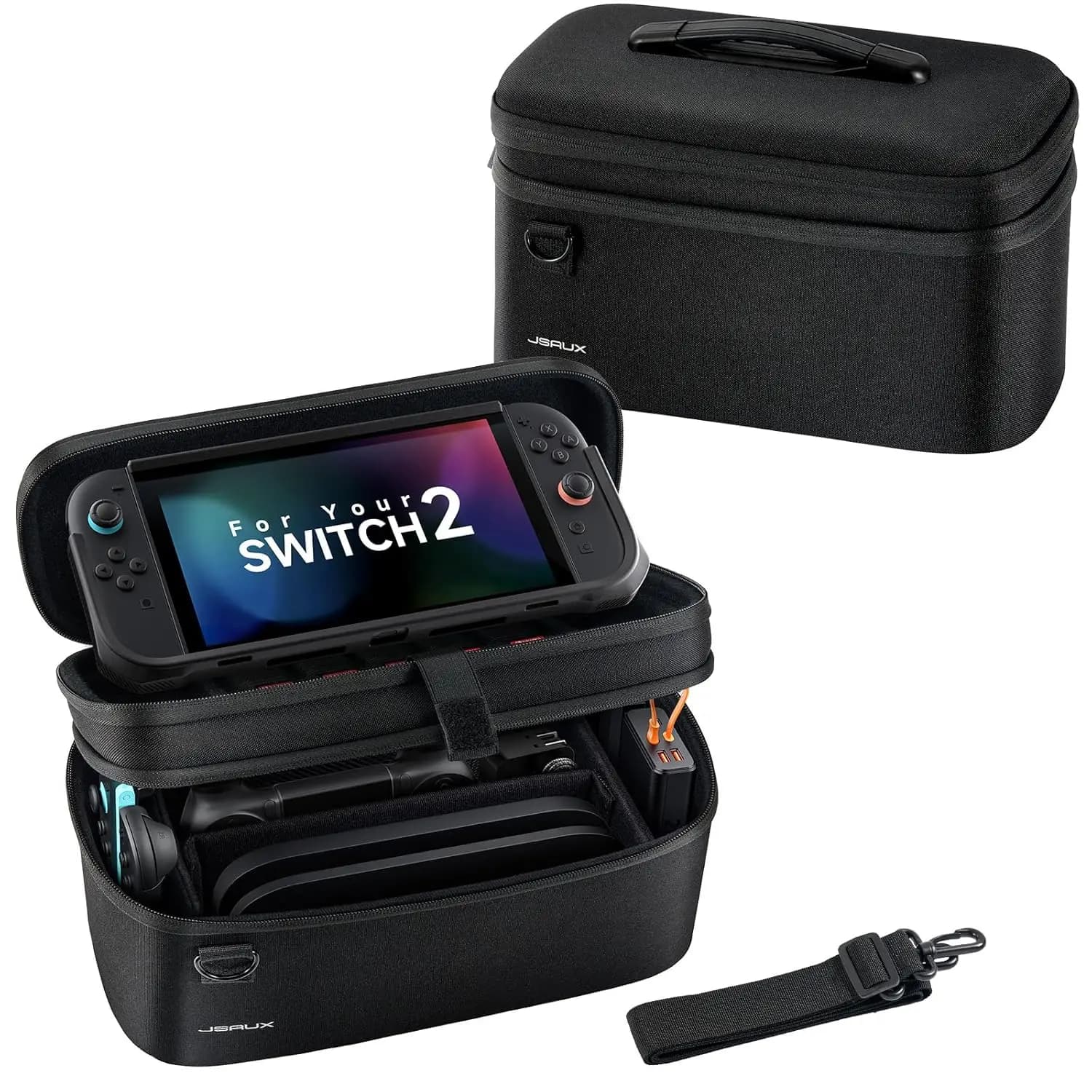 Custodia da trasporto all-in-one per Nintendo Switch 2 2025, custodia da viaggio per Switch 2 e accessori, contiene Switch 2 con custodia protettiva