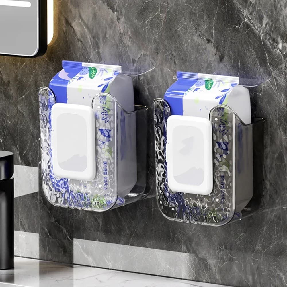 Scatola per salviette umidificate Scatola per organizer per salviette a parete Dispenser per asciugamani di carta autoadesivo per cucina e bagno