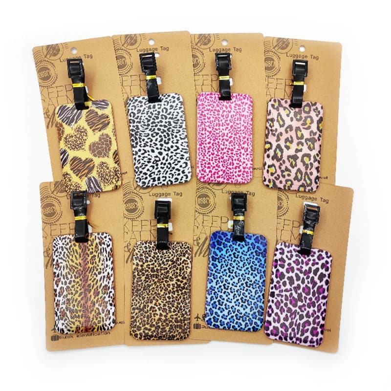 Etichetta per bagagli con stampa leopardata Etichetta per bagagli da viaggio per uomo Valigia da donna ID Indirizzo Titolare Bagagli Imbarco portatile