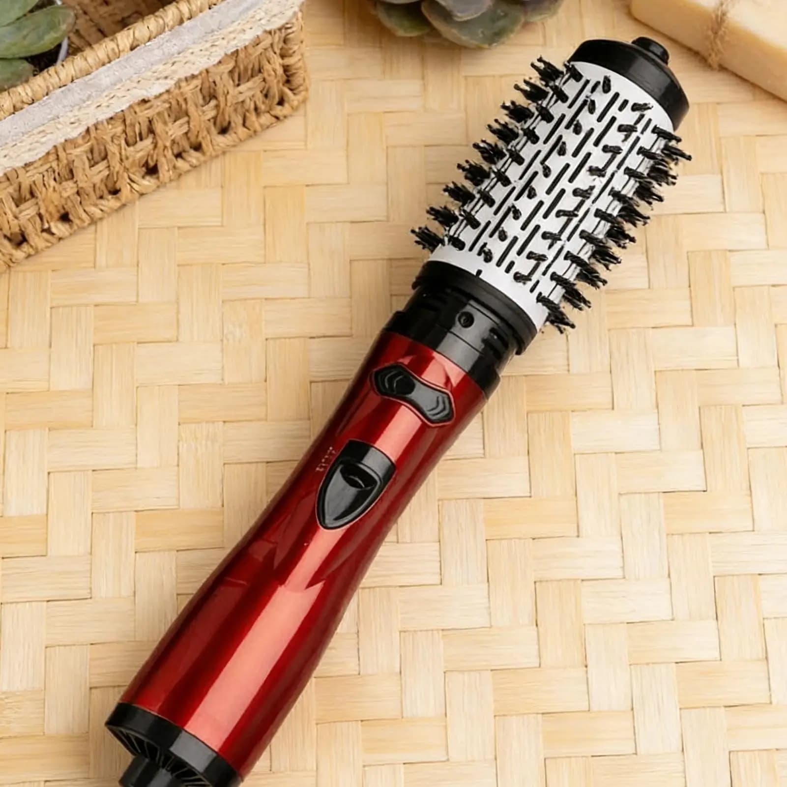 Hot Air Styler 3 Levels Heating Curling Styler Ionic Negative Rotating Hair Dryer for Women Straightening Curling