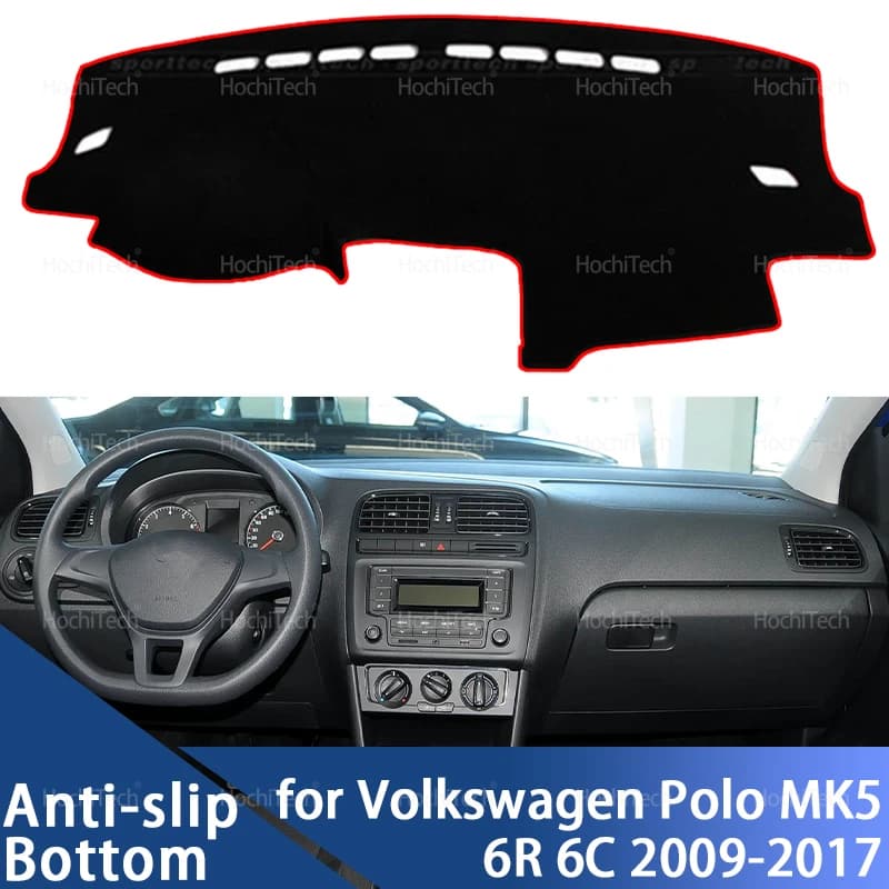 For Volkswagen Polo MK5 5MK 6R 6C 61 Wind Ameo 2009-2017 Car Dashboard Cover Dashboard Zerbino Carpet Pad Parasol