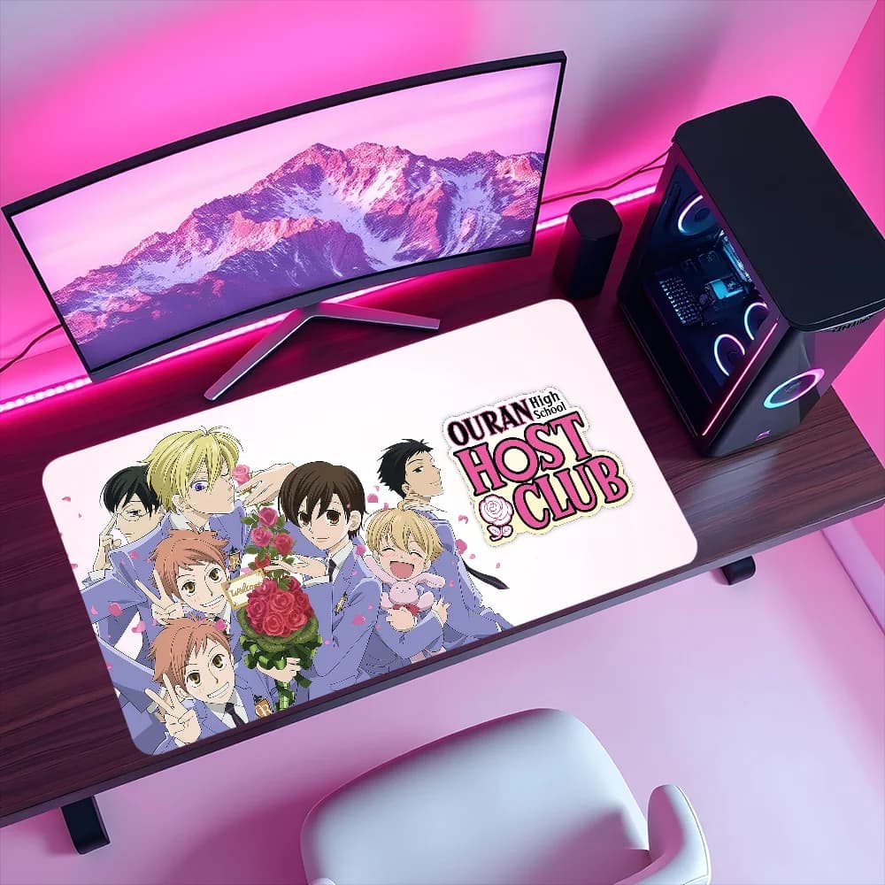 Tappetino per mouse anime classic art o-Ouran High School Host Club, grande, antiscivolo, con bordi rinforzati, per computer desktop, tastiera e mouse.