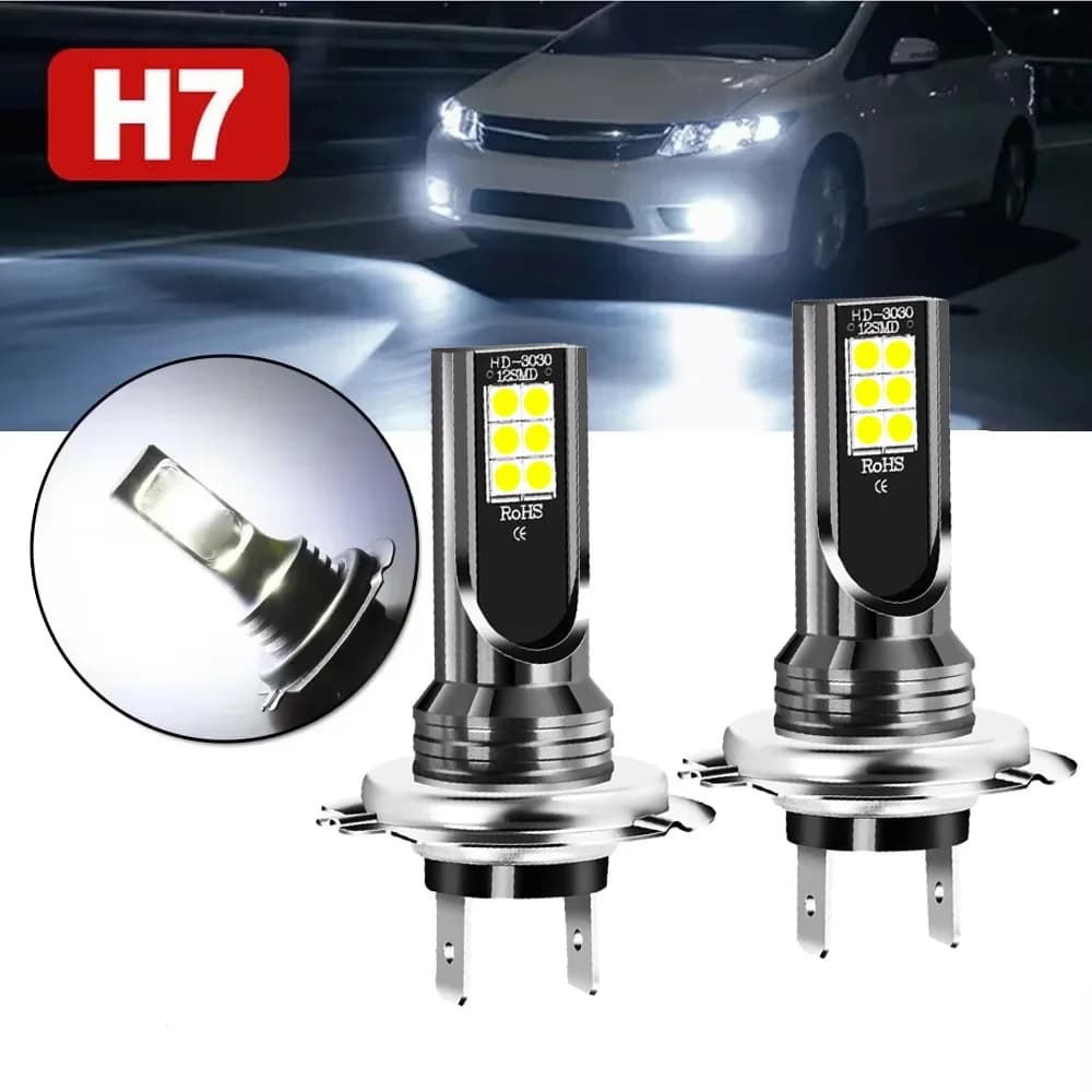H7 55W LED light bulbs 12V car light bulbs 6000K high power automatic fendinebbia lamp Light bulbs for white cars 1/2/4 pieces