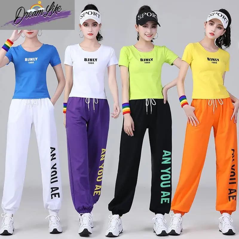 Nuovo Abbigliamento Estivo da Danza per Donne, Completo Sportivo per Ballo di Gruppo, Outfit in Misto Cotone Comodo
