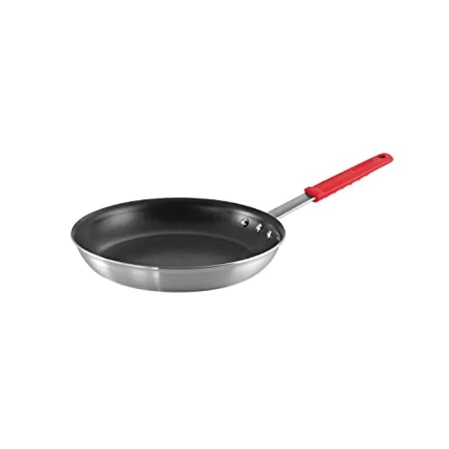 Padella Professionale Antiaderente Grande, in Alluminio Pesante con Rivestimento Antiaderente Rinforzato, Manico Rosso, Lavabile in Lavastoviglie e Adatta al Forno