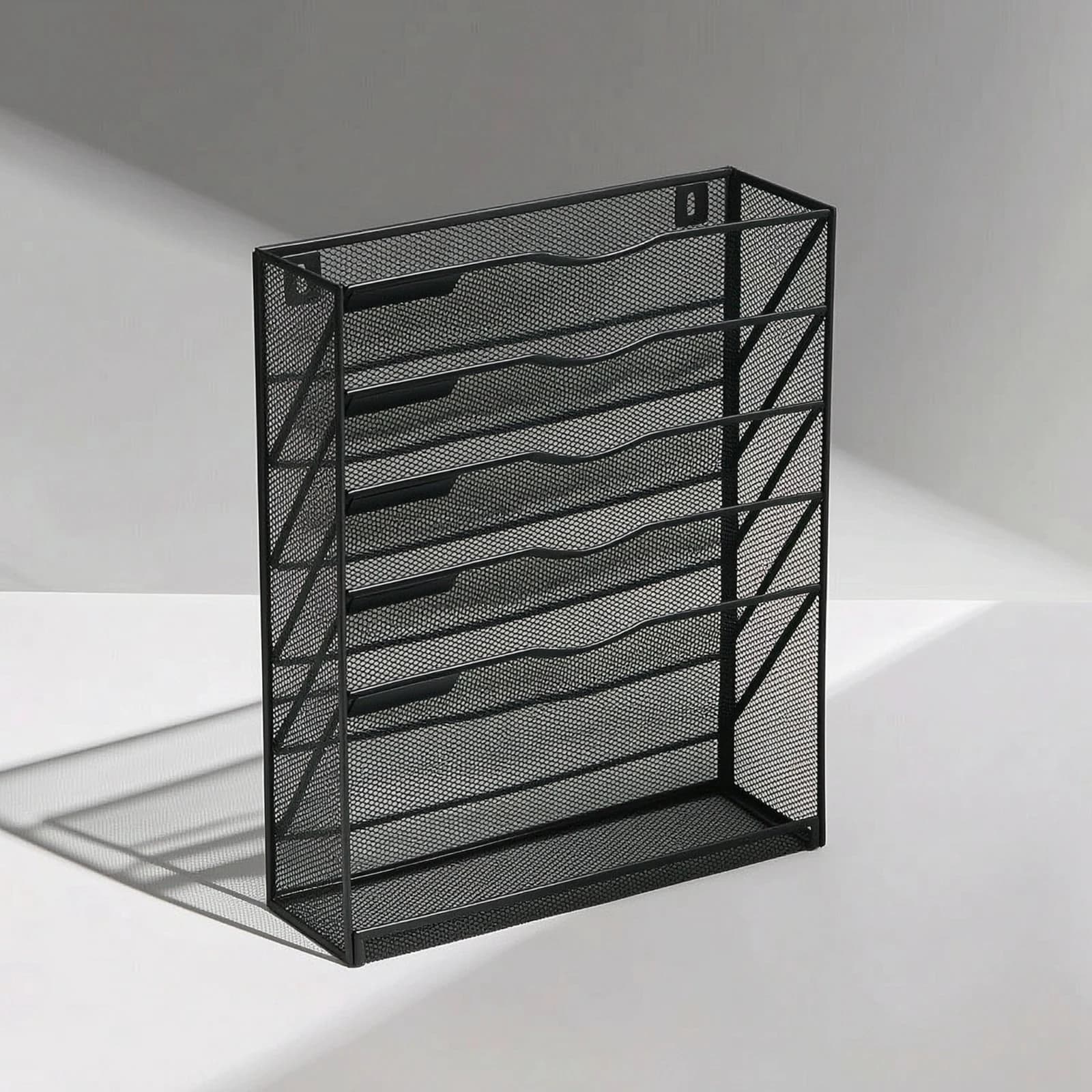 Mesh File Rack with Bottom Shelf Space-Saving Mesh File Organizer Document Organizer Industrial Easy to Install