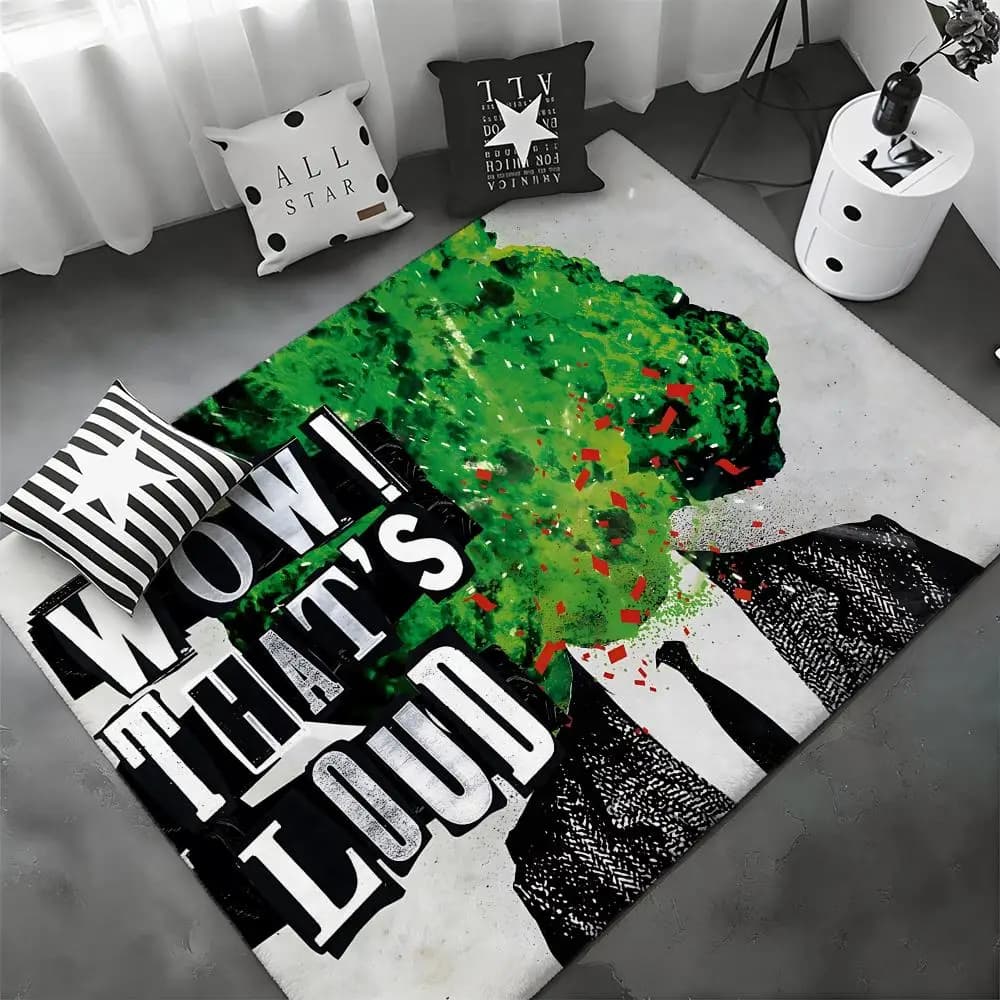 G-Green Days punk rock band soft thickened flannel door pad, non-slip carpet for living room, home decoration